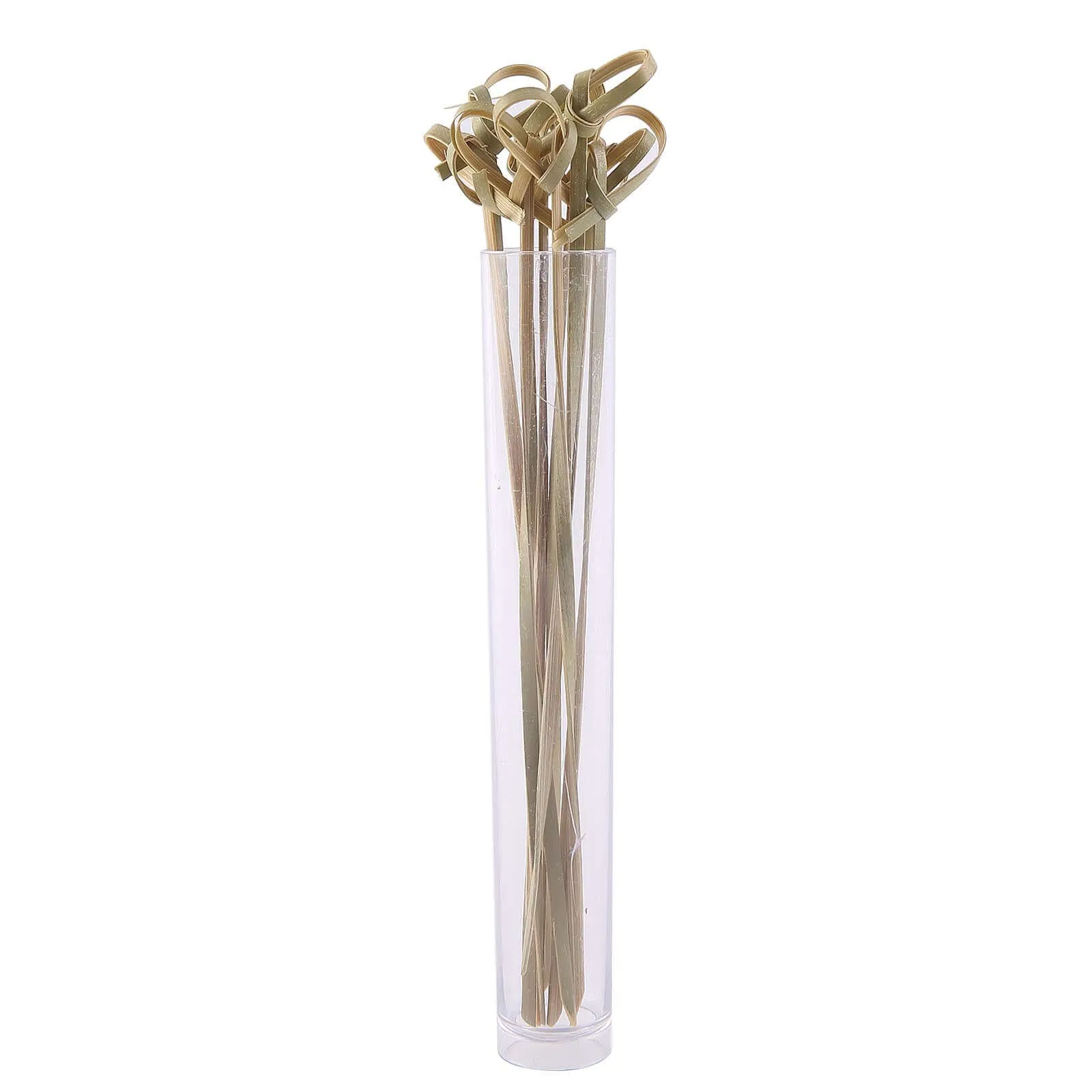 100 Pack Eco Friendly Twisted Knot Bamboo Skewers Party Picks, Decorative Top Cocktail Sticks - 6"