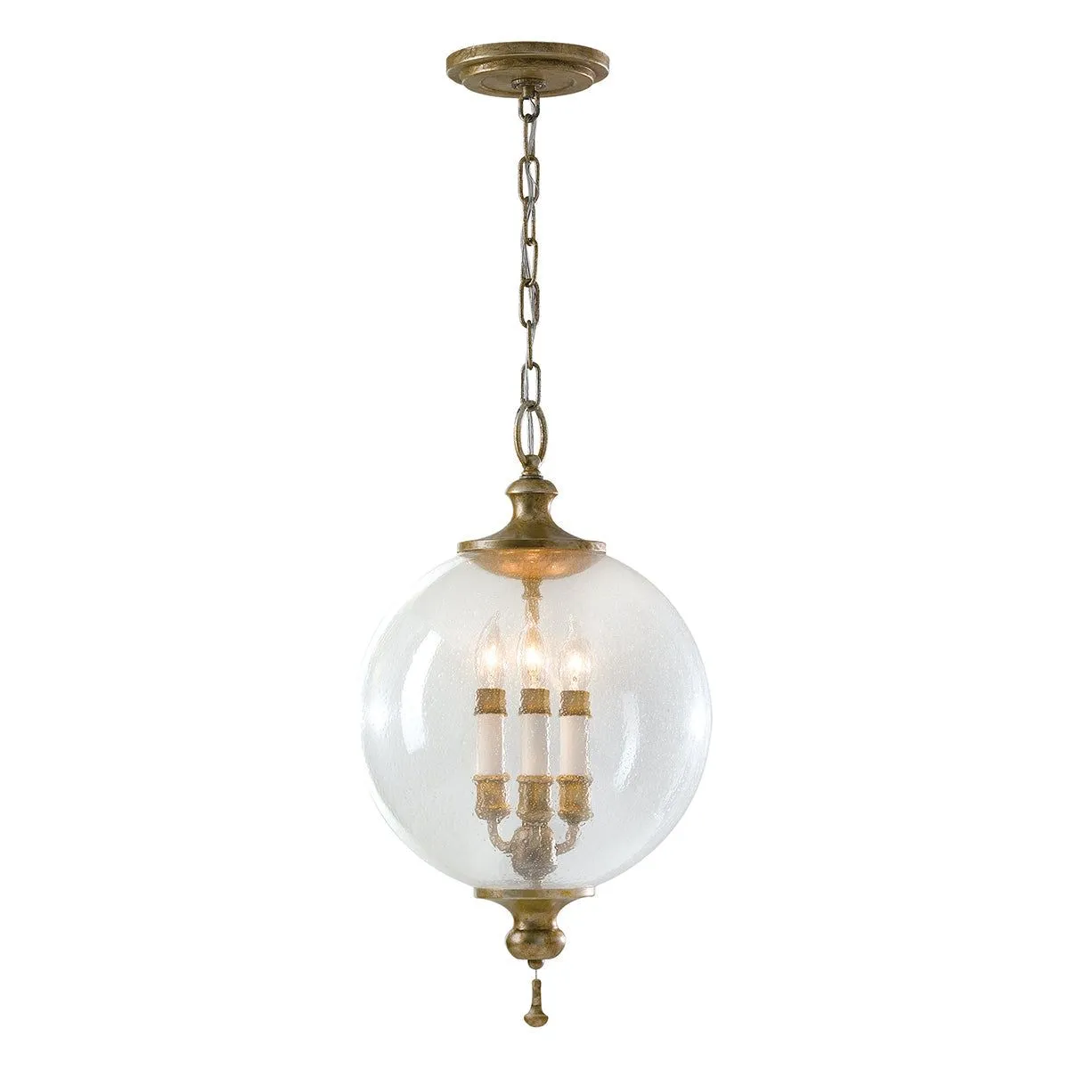 Argento 3Lt Centre Ceiling Light - Oxidized Silver Leaf Finish