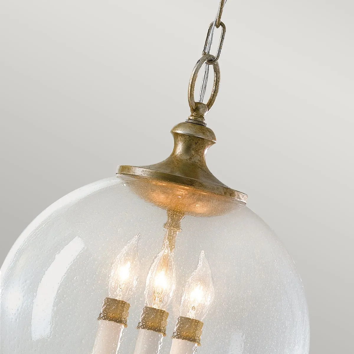 Argento 3Lt Centre Ceiling Light - Oxidized Silver Leaf Finish