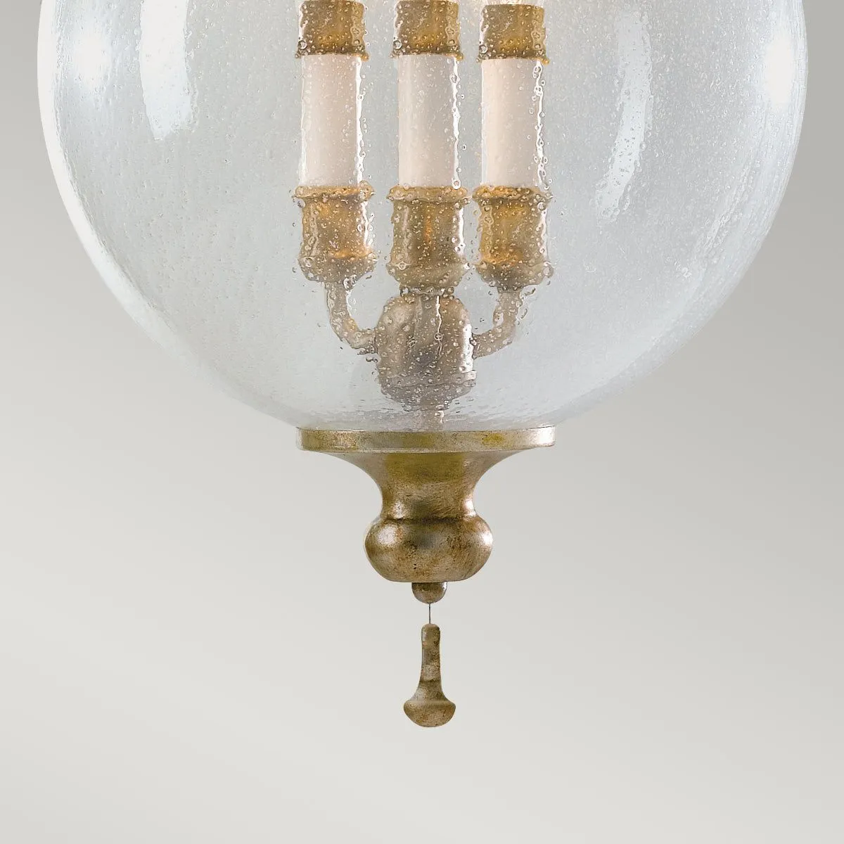 Argento 3Lt Centre Ceiling Light - Oxidized Silver Leaf Finish