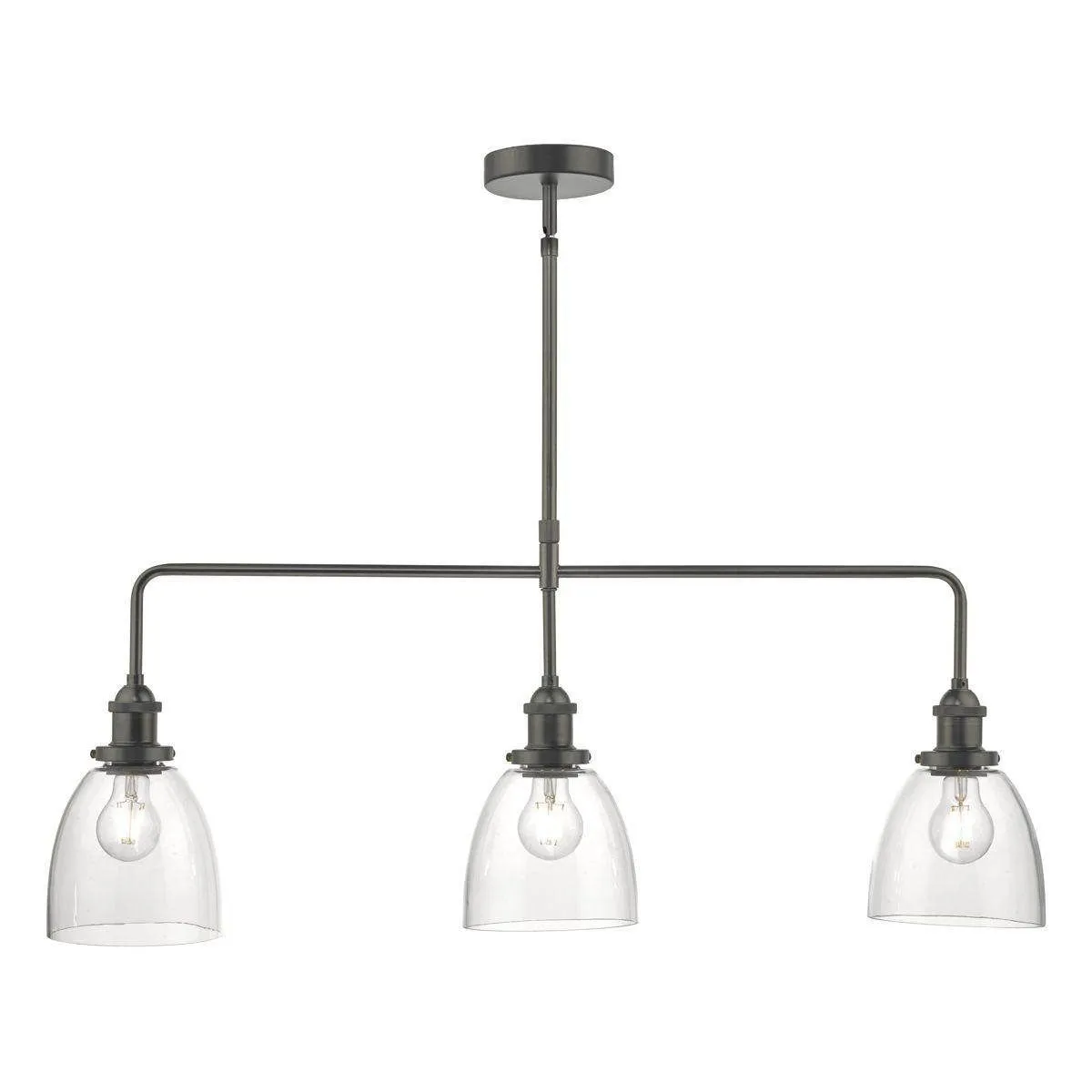 Arvin 3 Light Bar Fitting Antique Chrome & Glass