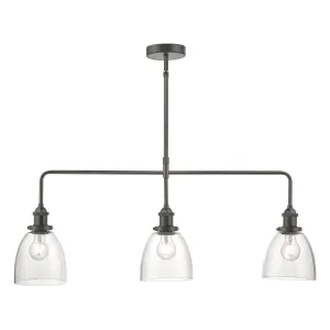 Arvin 3 Light Bar Fitting Antique Chrome & Glass