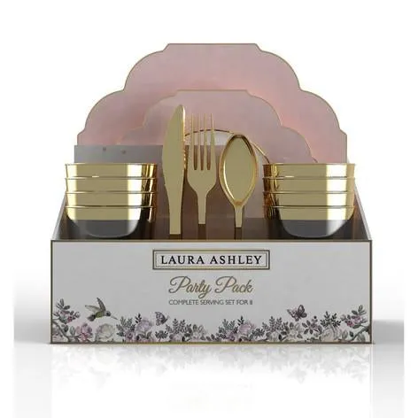 Blush Gold Flower 56pc Party Set (Setting for 8)