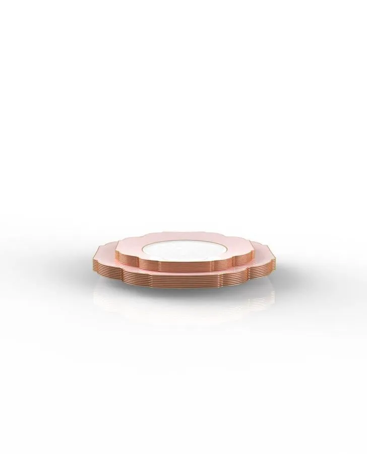Blush Gold Flower 56pc Party Set (Setting for 8)