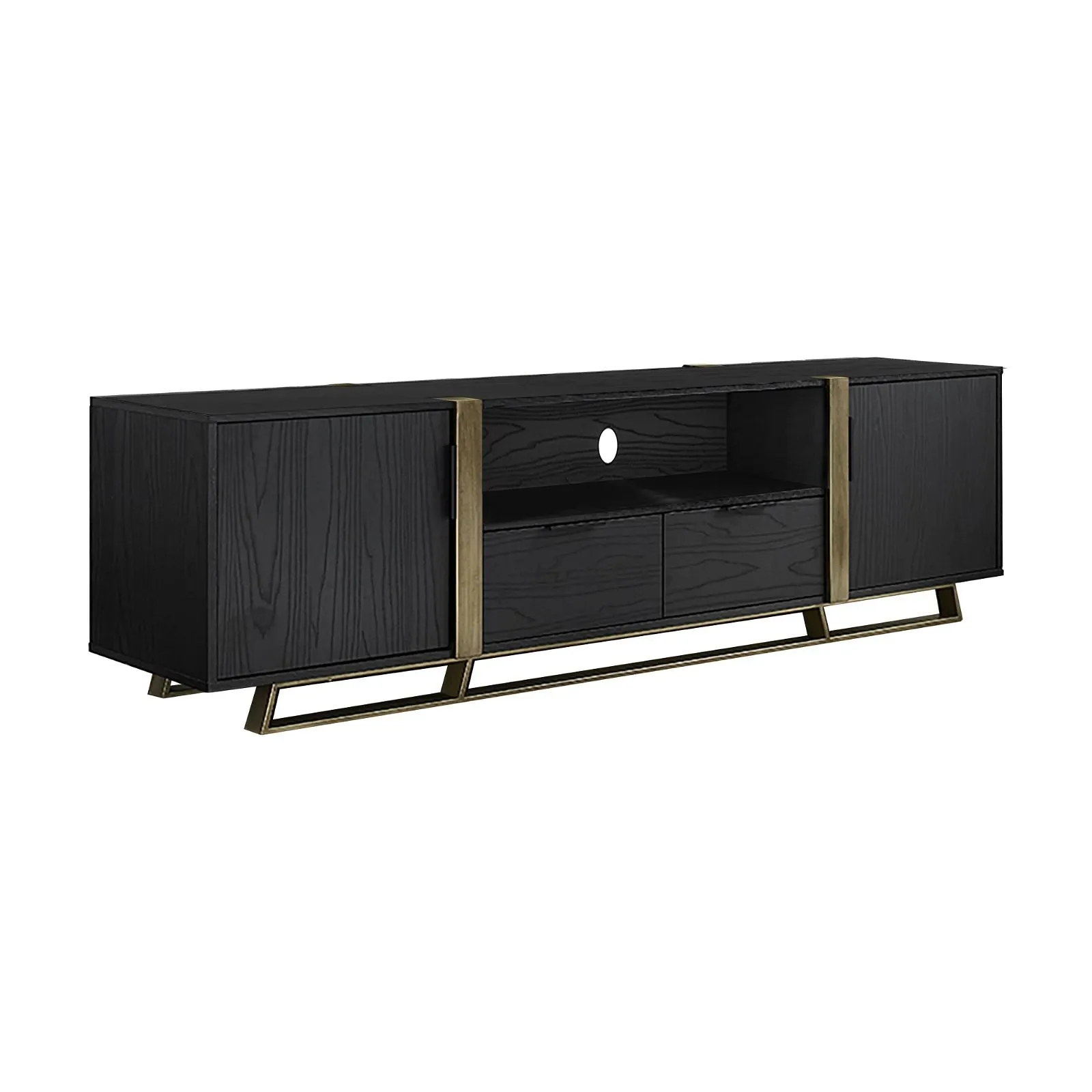 CAPRI Entertainment Unit, TV Cabinet, TV Unit - Black Oak, Gold by Criterion