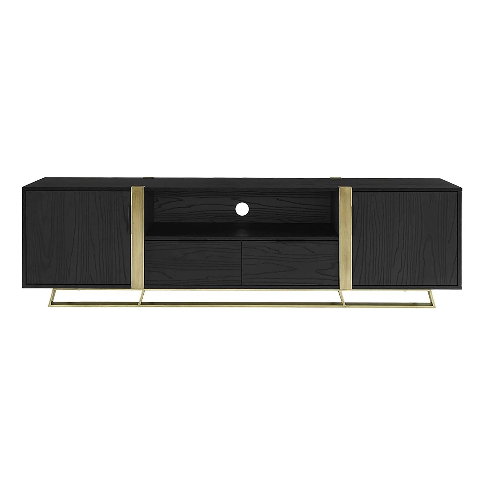 CAPRI Entertainment Unit, TV Cabinet, TV Unit - Black Oak, Gold by Criterion