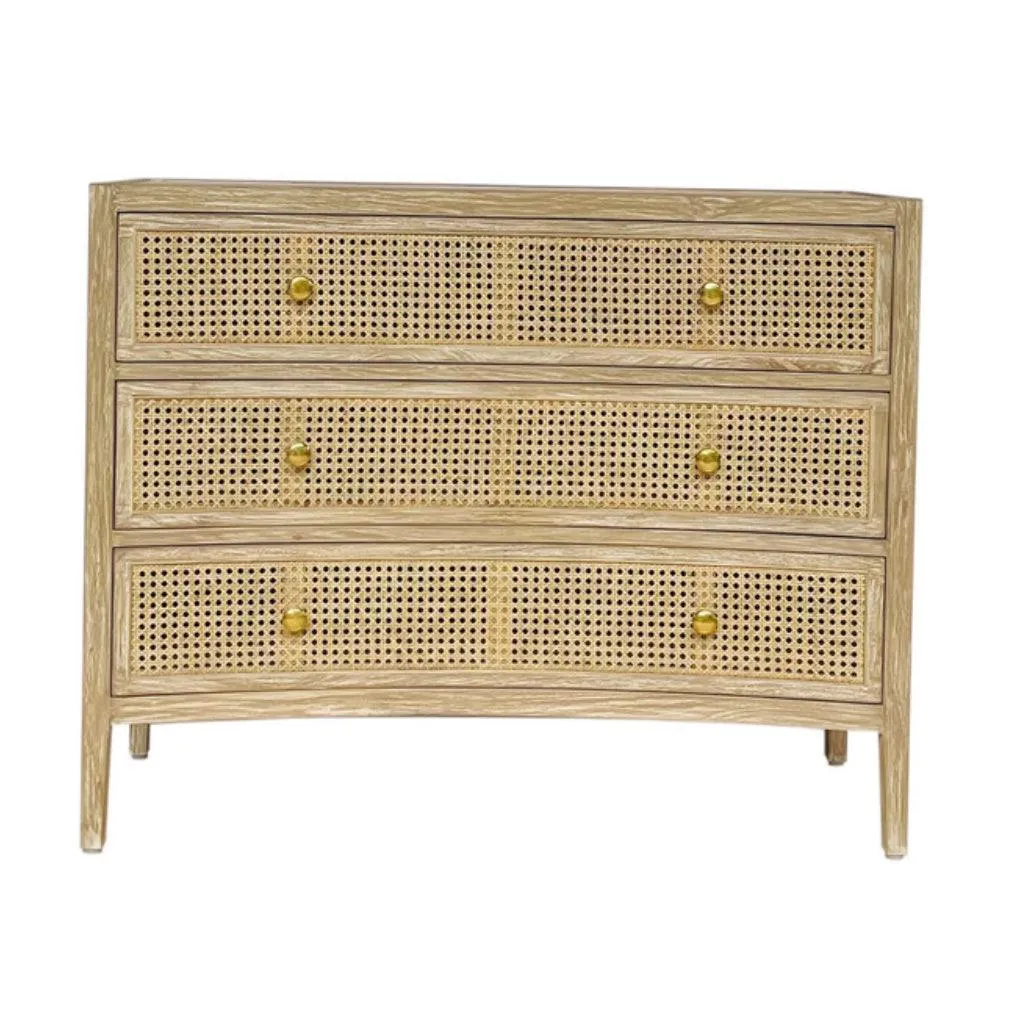 Convex Natural Cane Door Chest