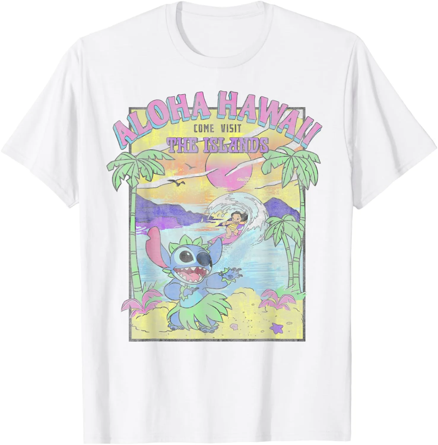 Disney Lilo & Stitch Aloha Hawaii Come Visit The Islands T-Shirt