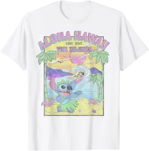 Disney Lilo & Stitch Aloha Hawaii Come Visit The Islands T-Shirt