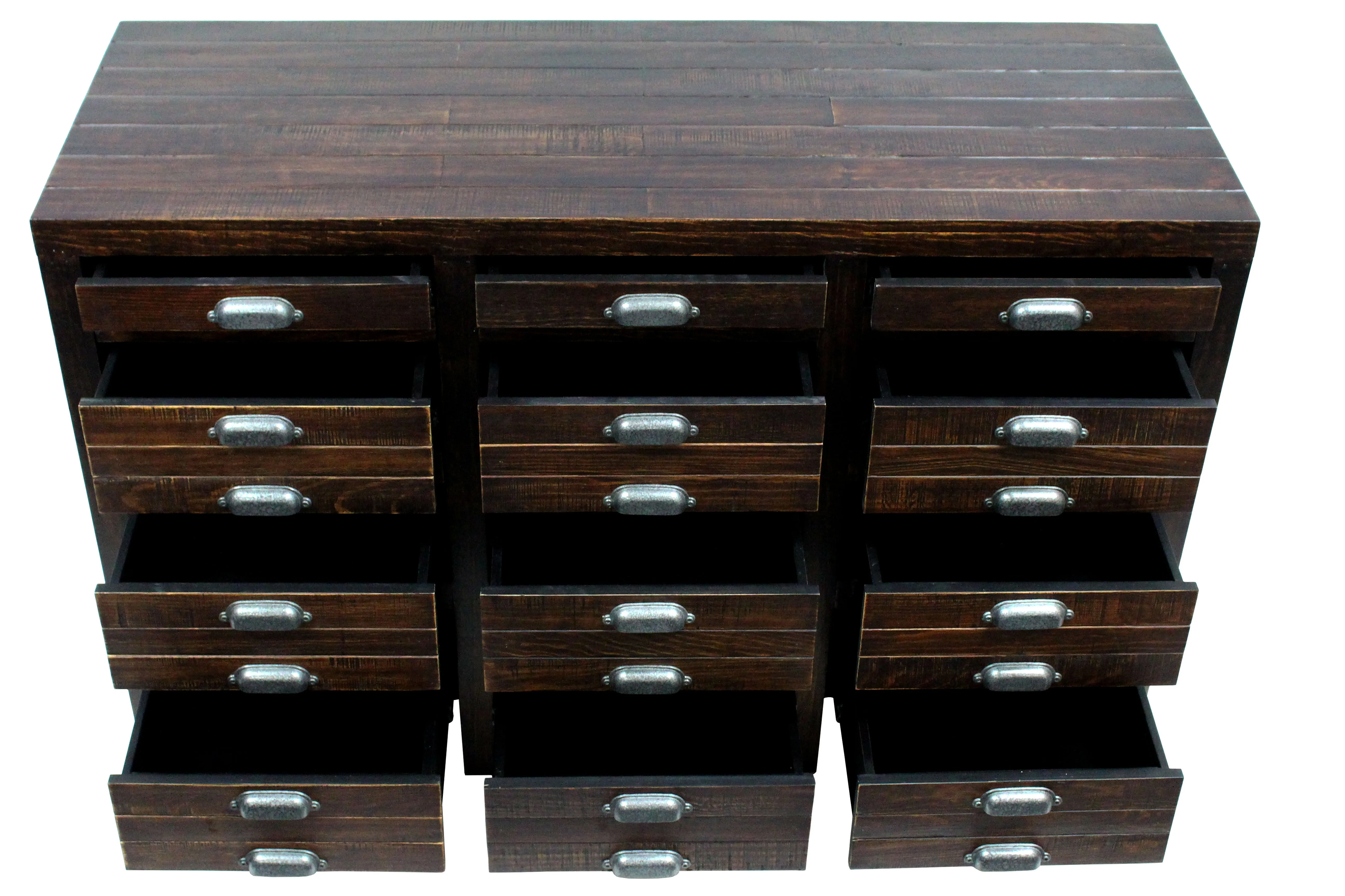 Emerson 12 Drawer Sideboard - Dark Pine - 54"