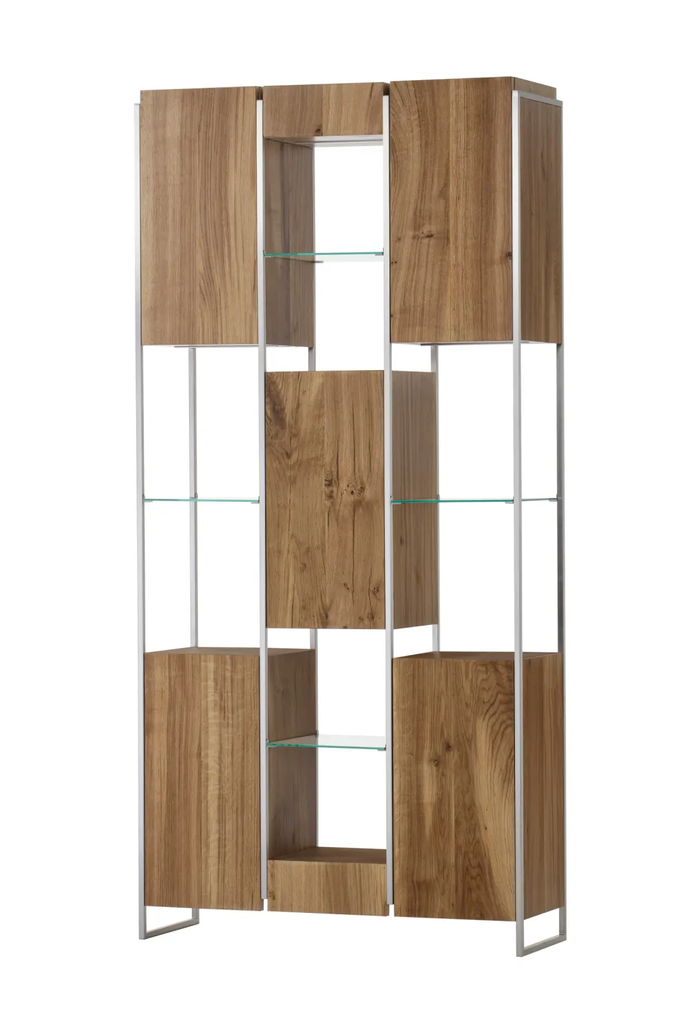 French Oak and Tempered Glass Bookcase | Andrew Martin Marley