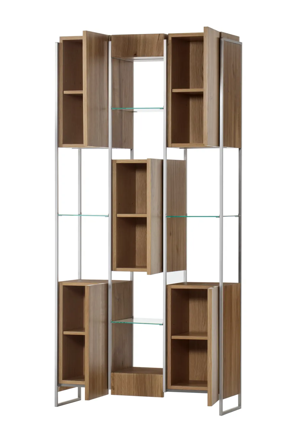French Oak and Tempered Glass Bookcase | Andrew Martin Marley