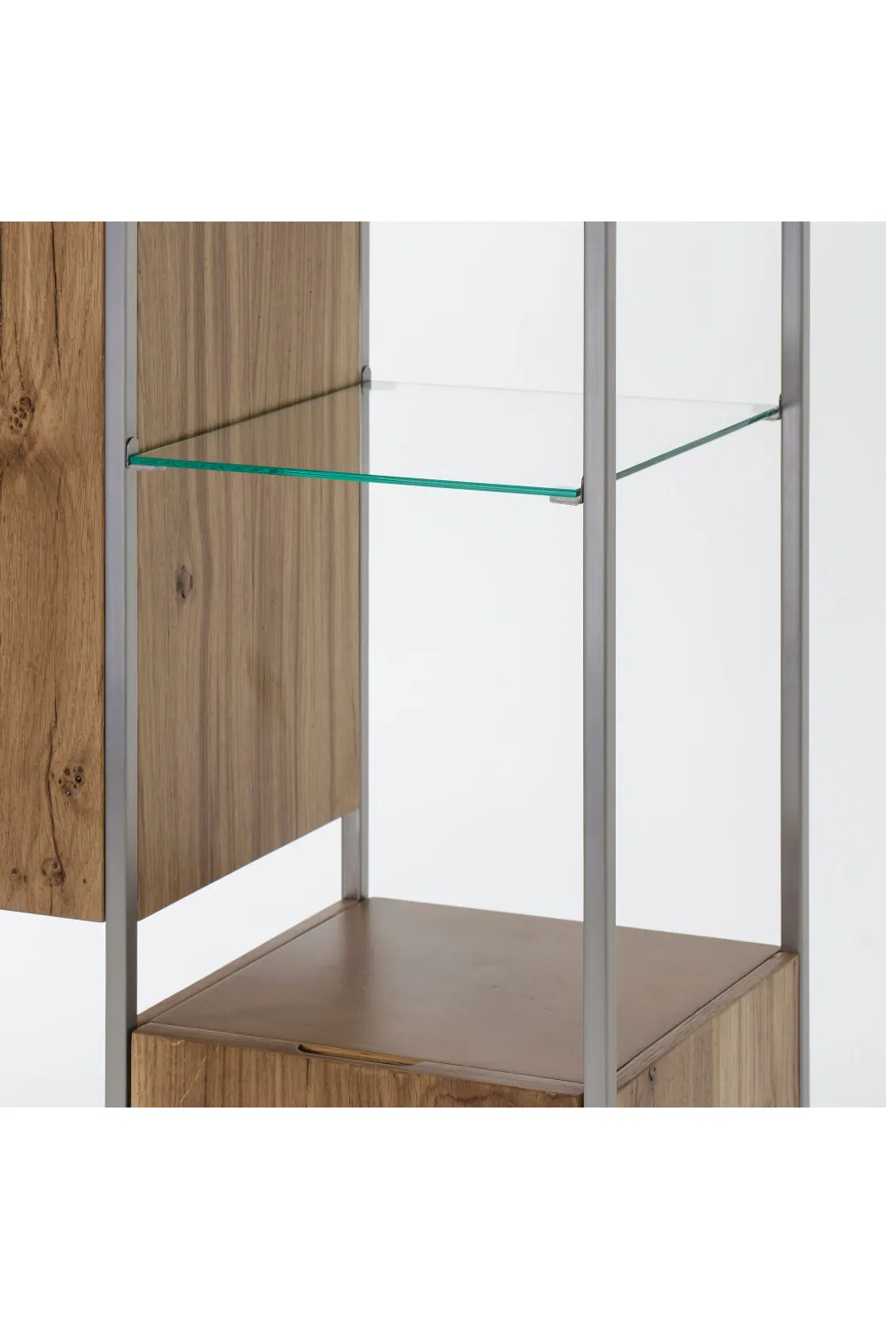 French Oak and Tempered Glass Bookcase | Andrew Martin Marley