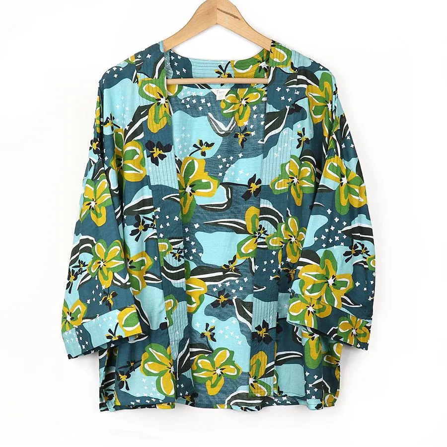 Green & Blue Mix Kimono