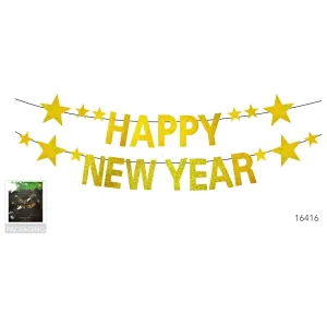 Happy New Year Garland with Stars