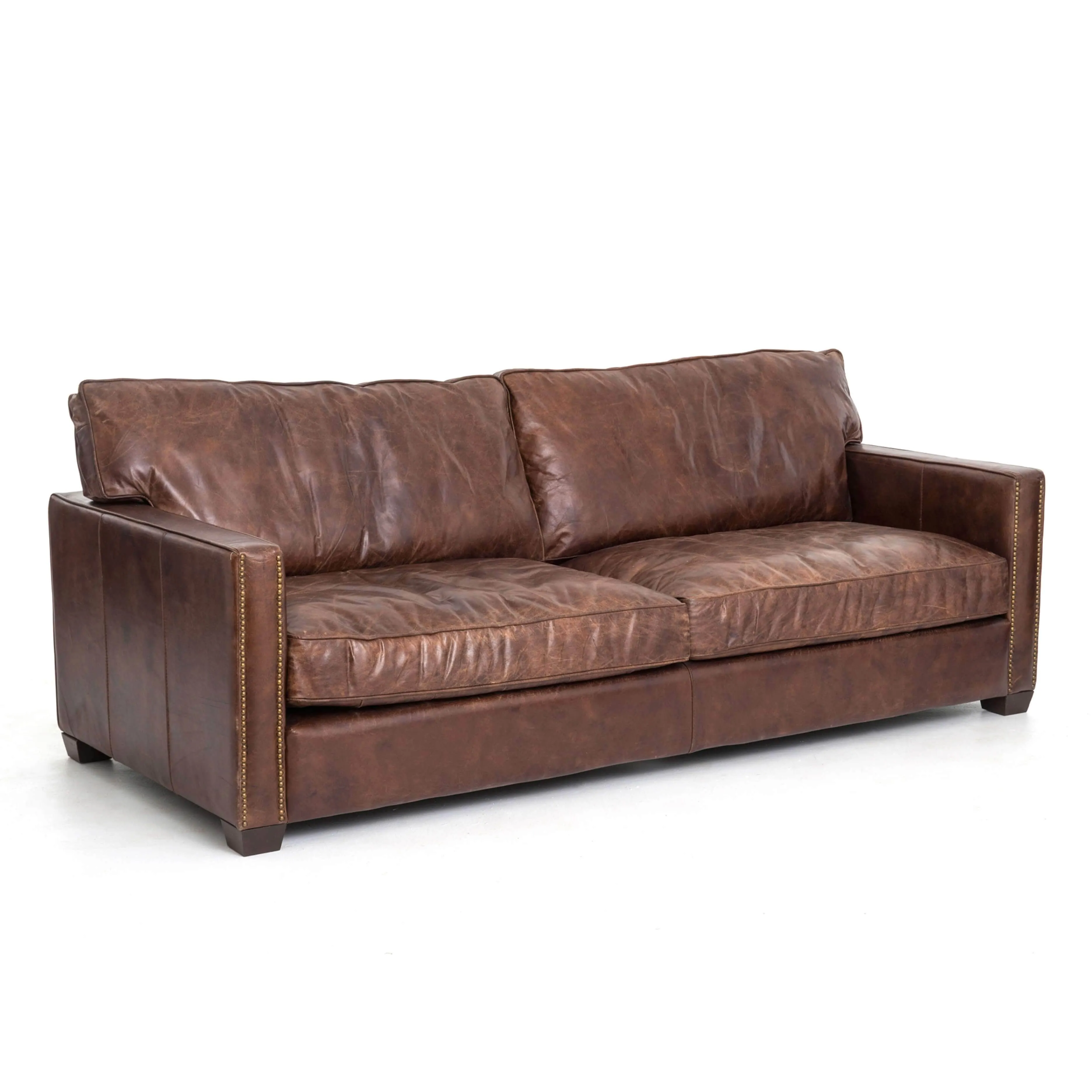 Larkin 88" Leather Sofa, Cigar
