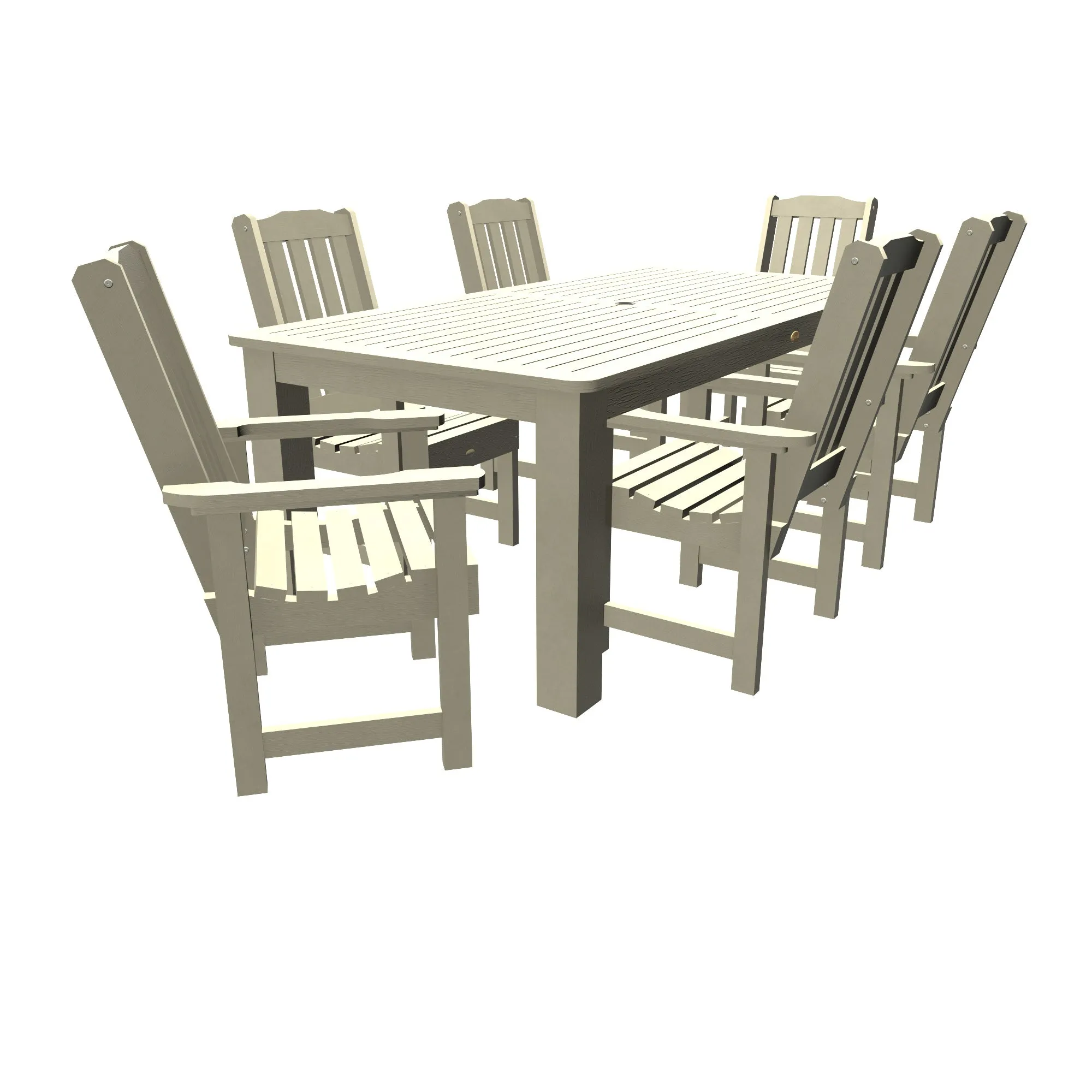 Lehigh 7pc Rectangular Outdoor Dining Set 42in x 84in - Dining Height