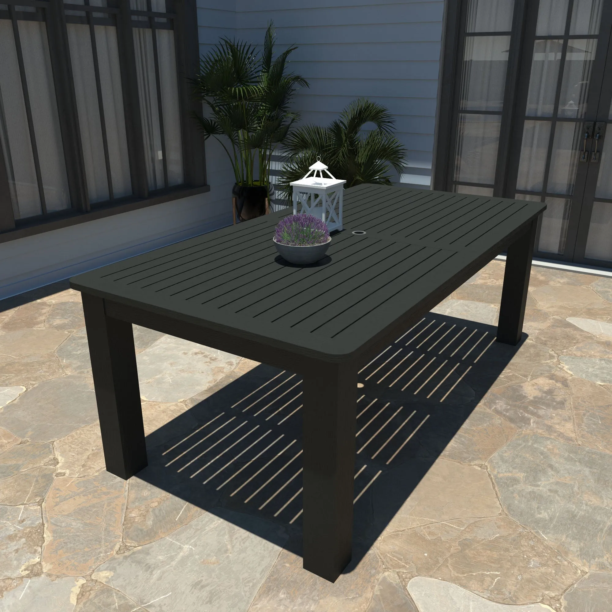 Lehigh 7pc Rectangular Outdoor Dining Set 42in x 84in - Dining Height