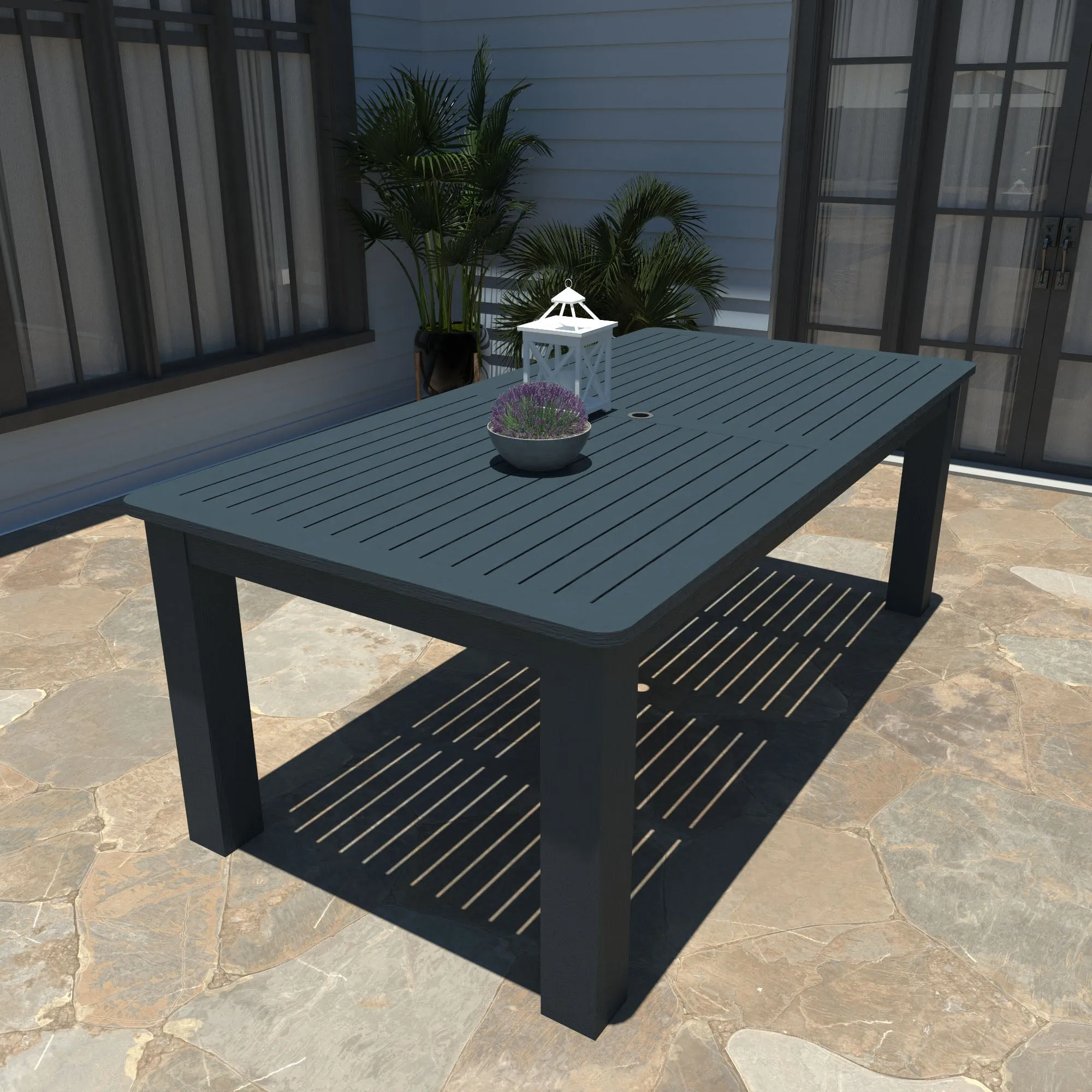 Lehigh 7pc Rectangular Outdoor Dining Set 42in x 84in - Dining Height