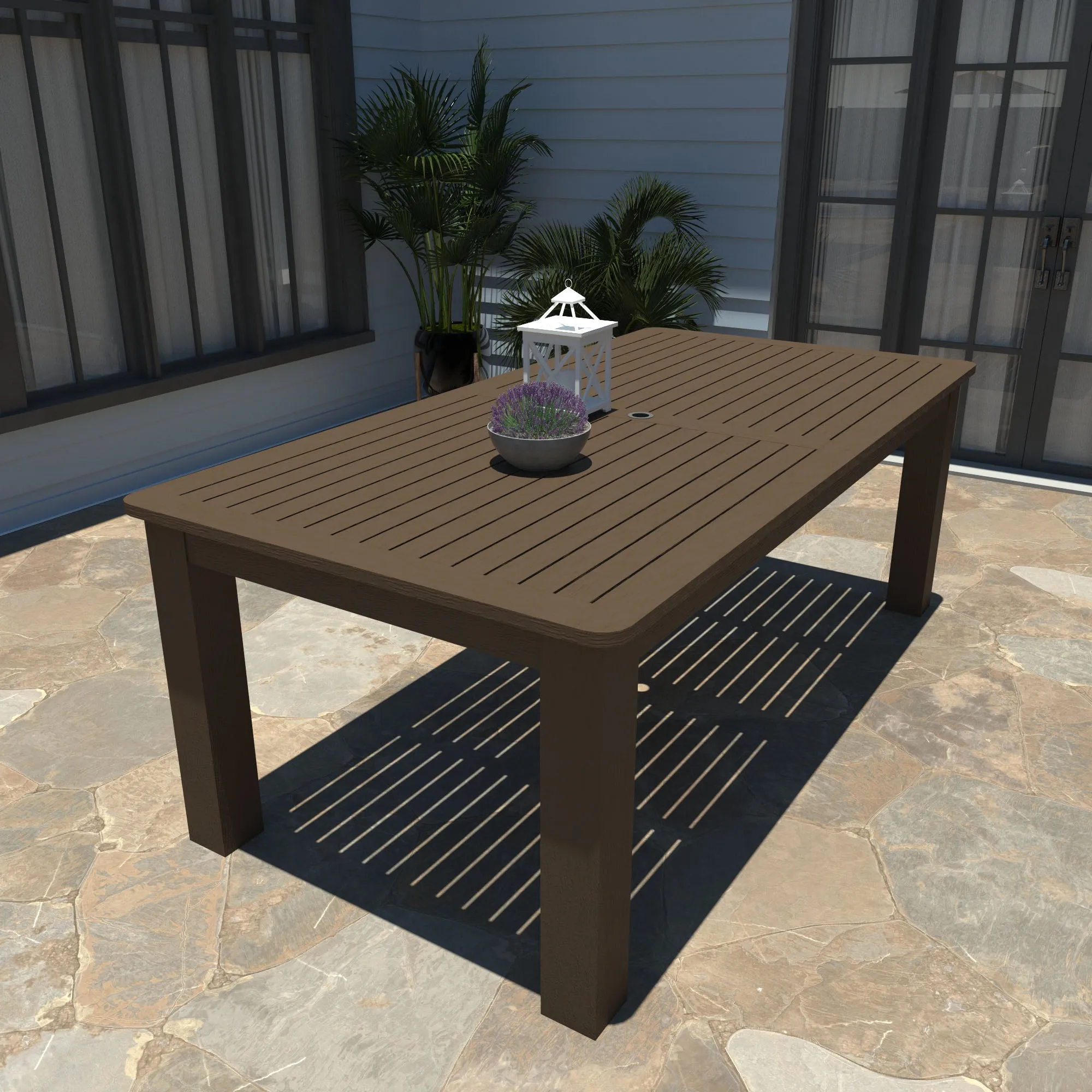 Lehigh 7pc Rectangular Outdoor Dining Set 42in x 84in - Dining Height