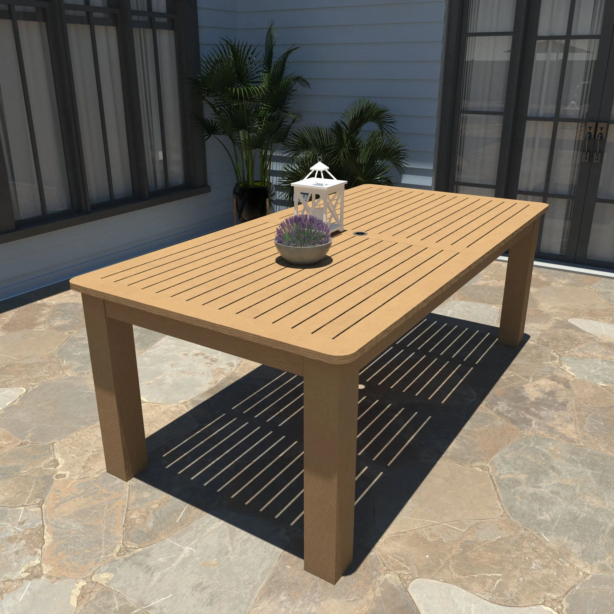 Lehigh 7pc Rectangular Outdoor Dining Set 42in x 84in - Dining Height