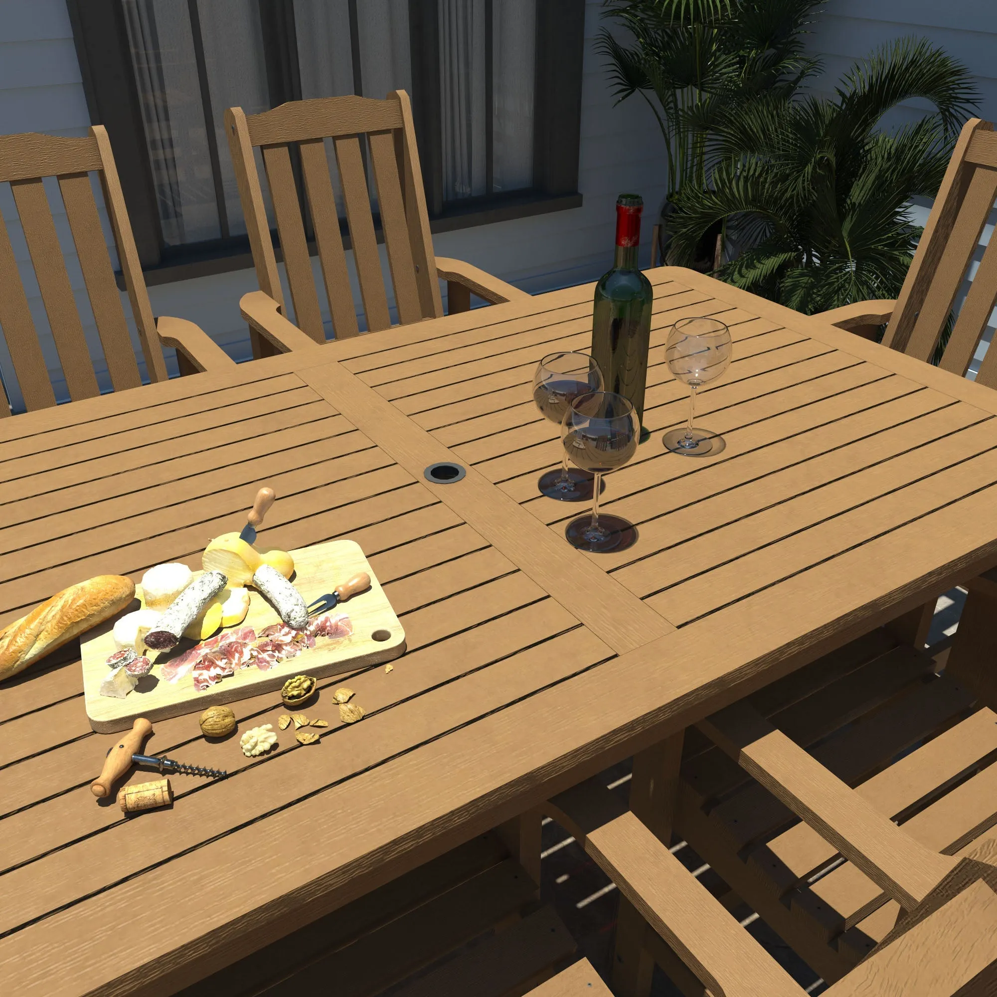 Lehigh 7pc Rectangular Outdoor Dining Set 42in x 84in - Dining Height