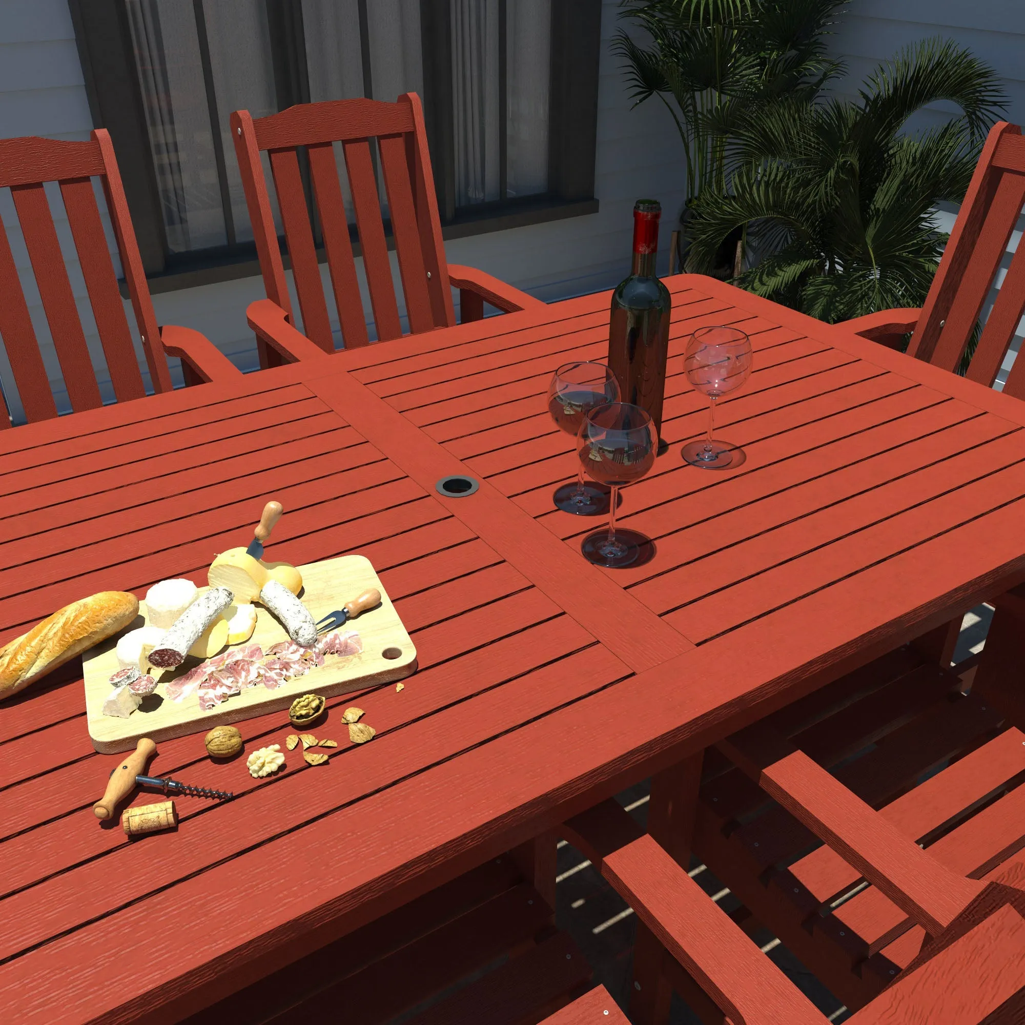 Lehigh 7pc Rectangular Outdoor Dining Set 42in x 84in - Dining Height