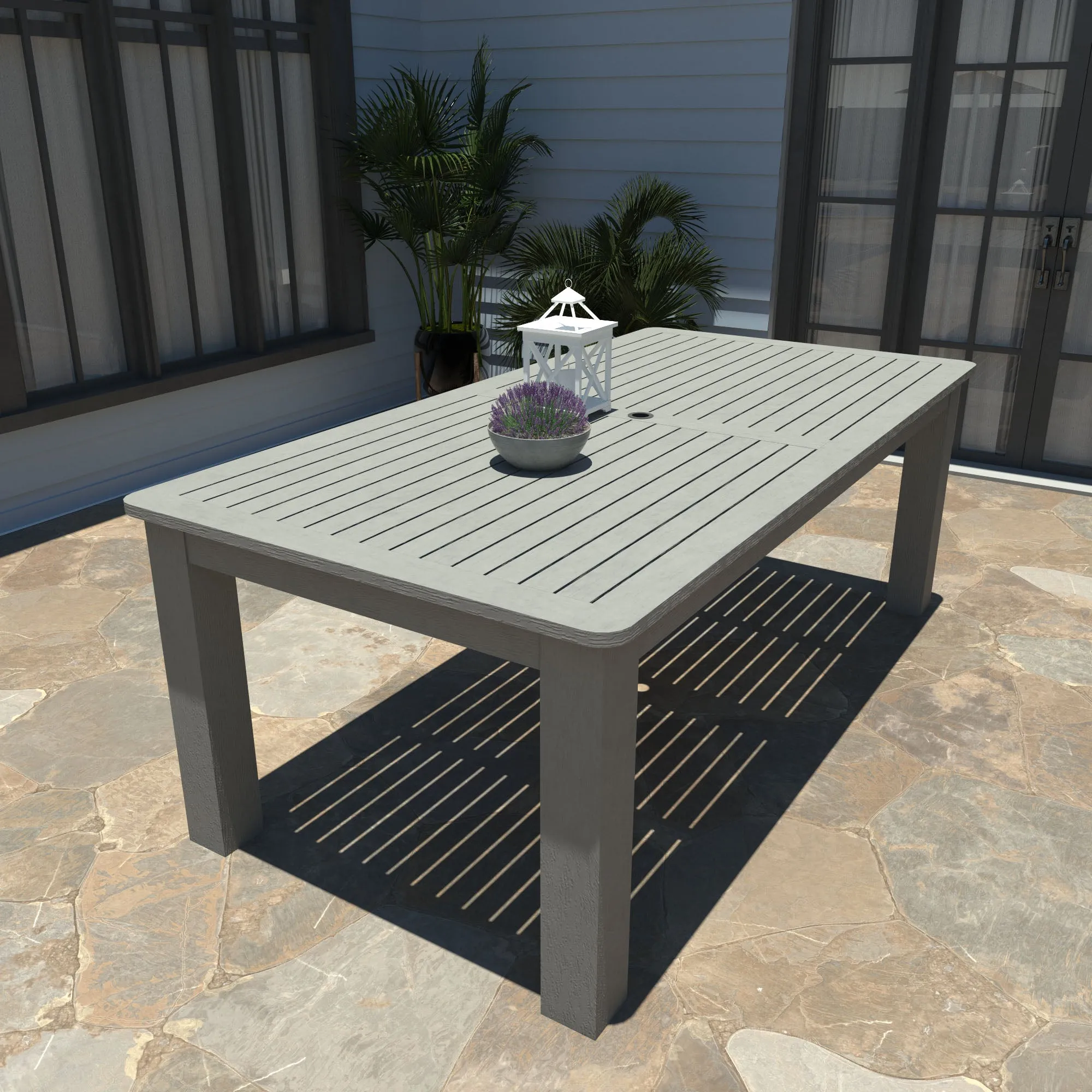 Lehigh 7pc Rectangular Outdoor Dining Set 42in x 84in - Dining Height