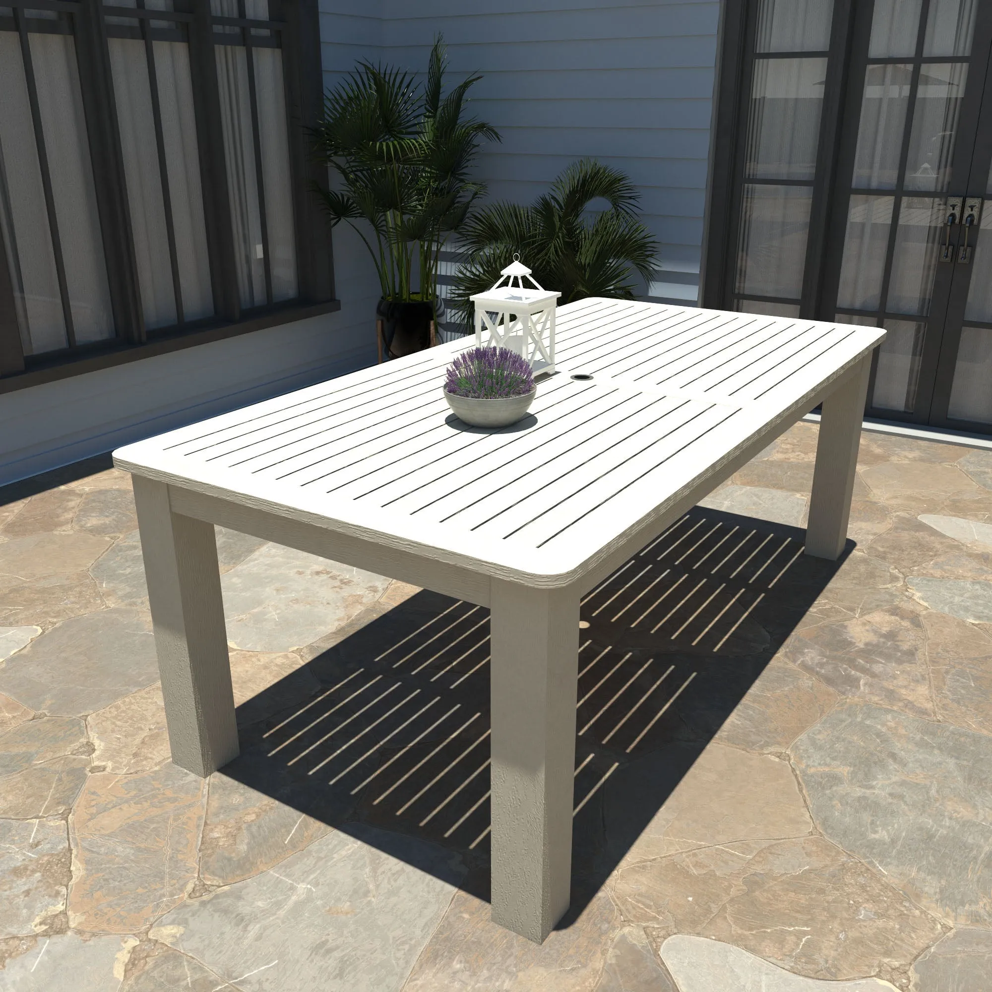 Lehigh 7pc Rectangular Outdoor Dining Set 42in x 84in - Dining Height
