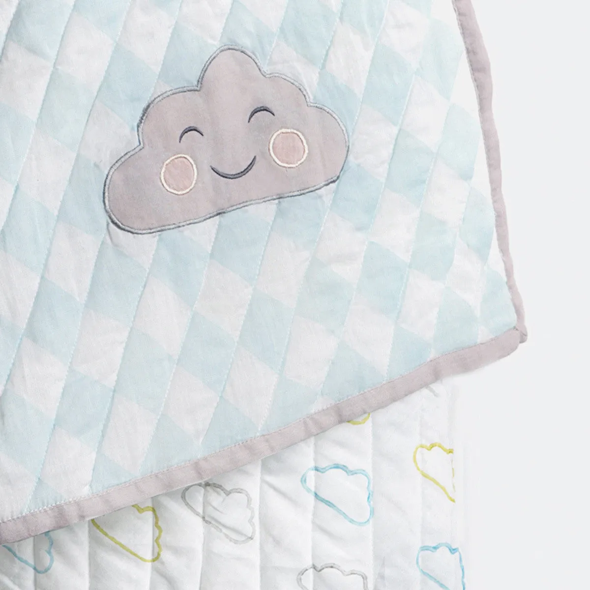 New Baby Mini Cot Set<br> Blue Cloud<br><span style="font-size: 10px;">Can be Personalised</span>