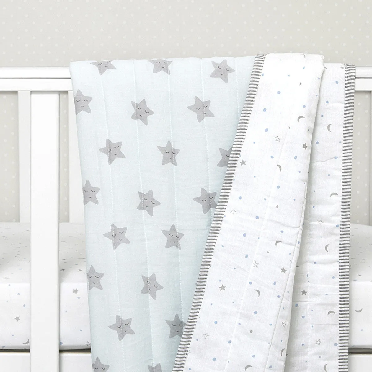 New Baby Mini Cot Set<br> Blue Star<br><span style="font-size: 10px;">Can be Personalised</span>