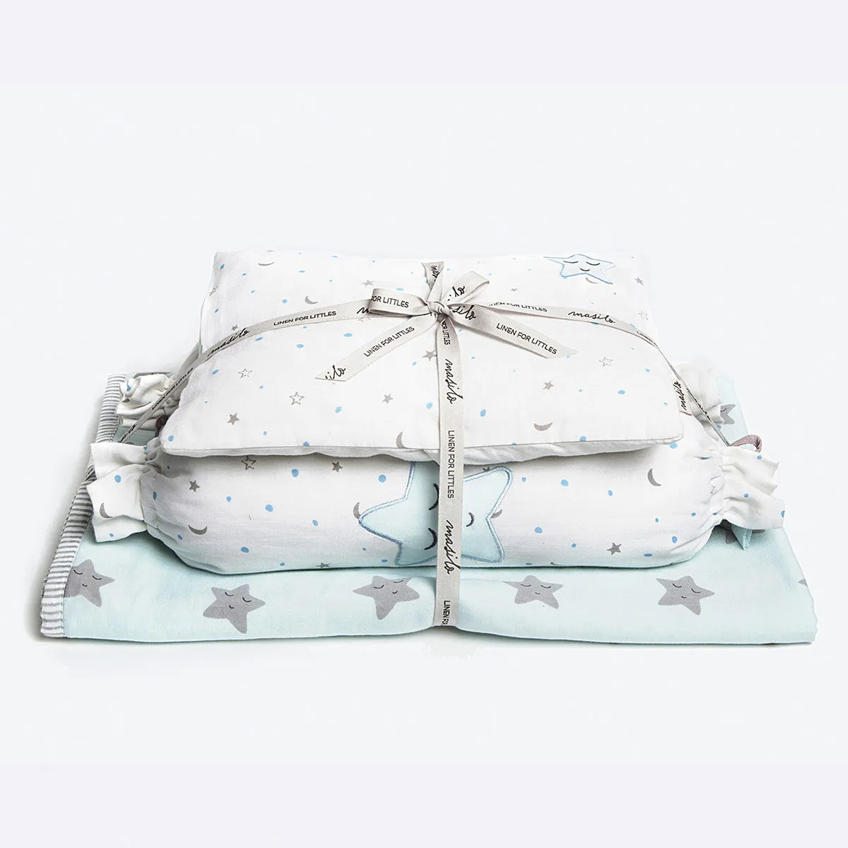 New Baby Mini Cot Set<br> Blue Star<br><span style="font-size: 10px;">Can be Personalised</span>