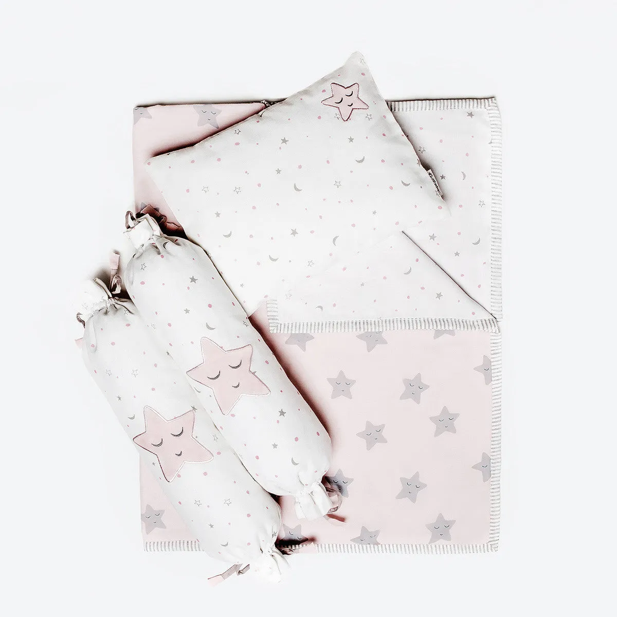 New Baby Mini Cot Set<br> Pink Star<br><span style="font-size: 10px;">Can be Personalised</span>