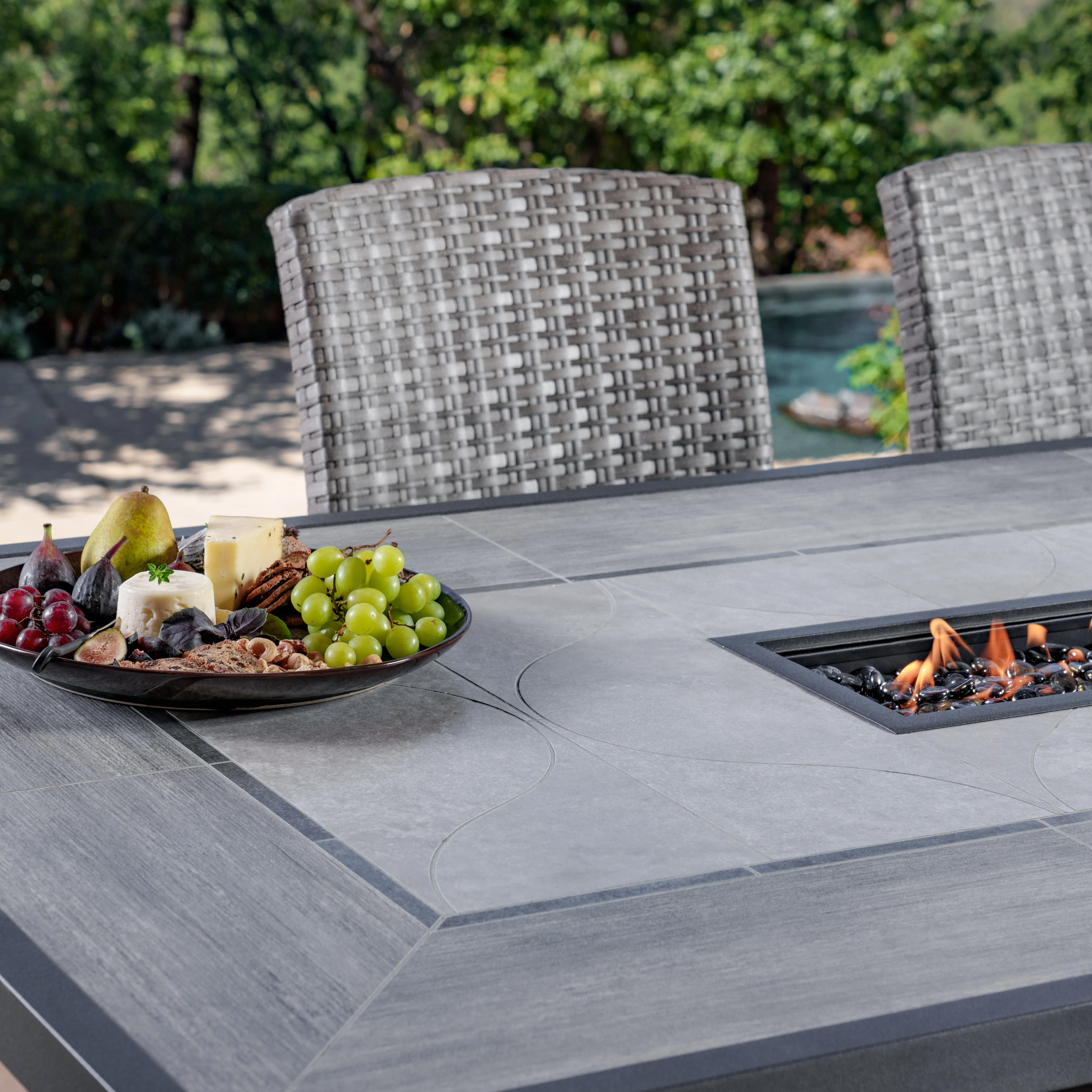 Parson 7-piece Fire Outdoor High Dining Set