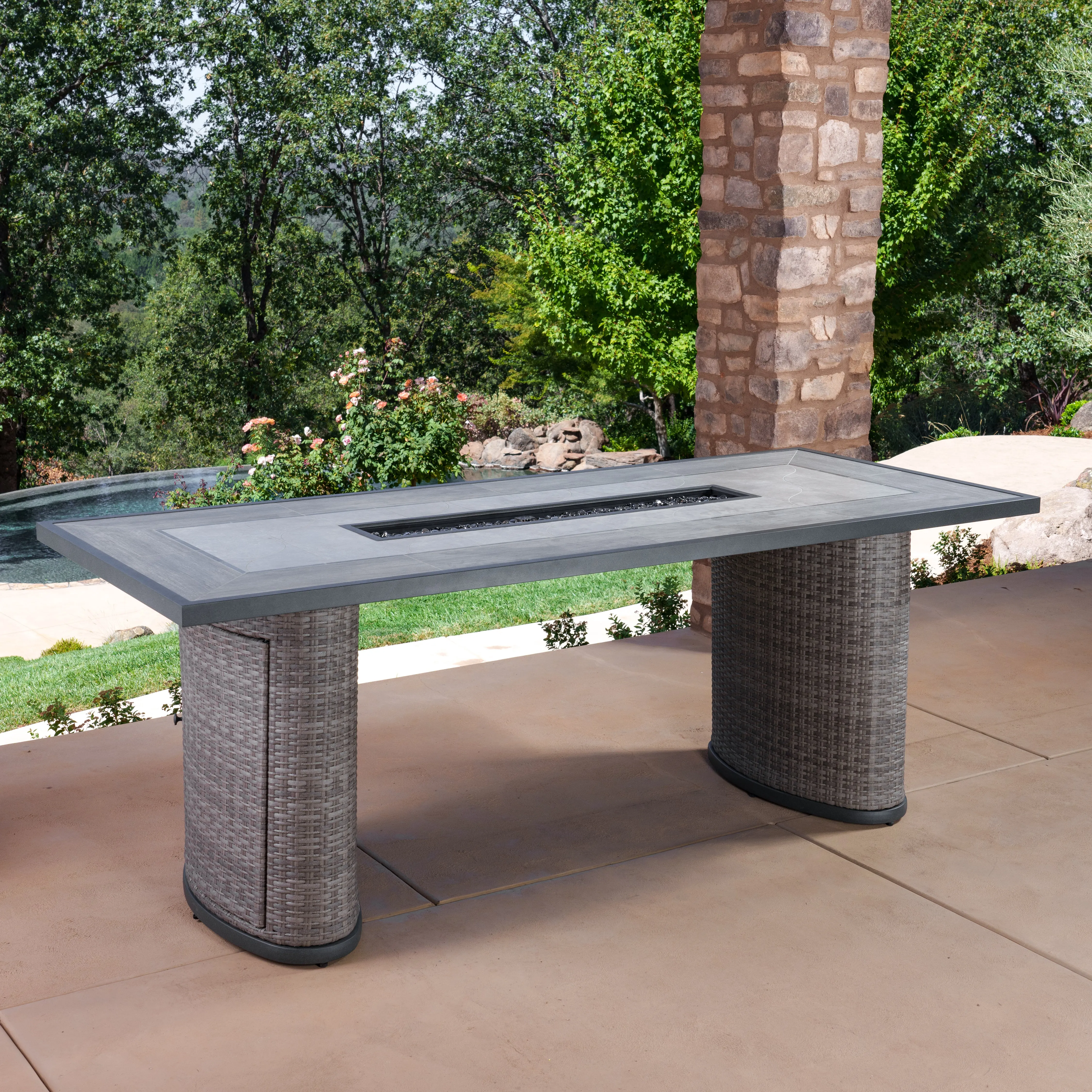 Parson 7-piece Fire Outdoor High Dining Set