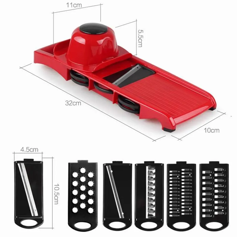 Plastic Vegetable Graters with Adjustable Stainless Steel Blades