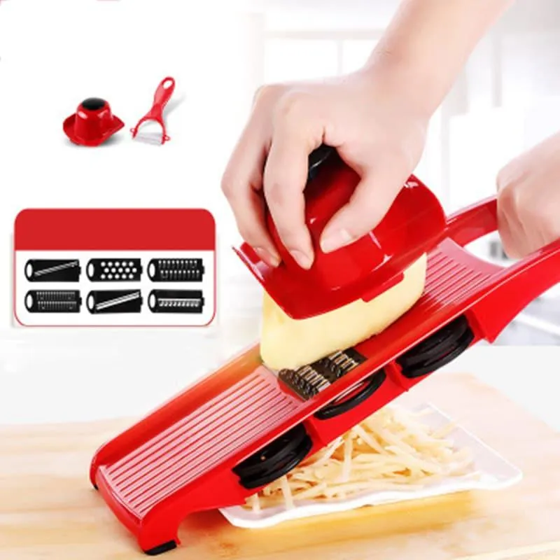 Plastic Vegetable Graters with Adjustable Stainless Steel Blades