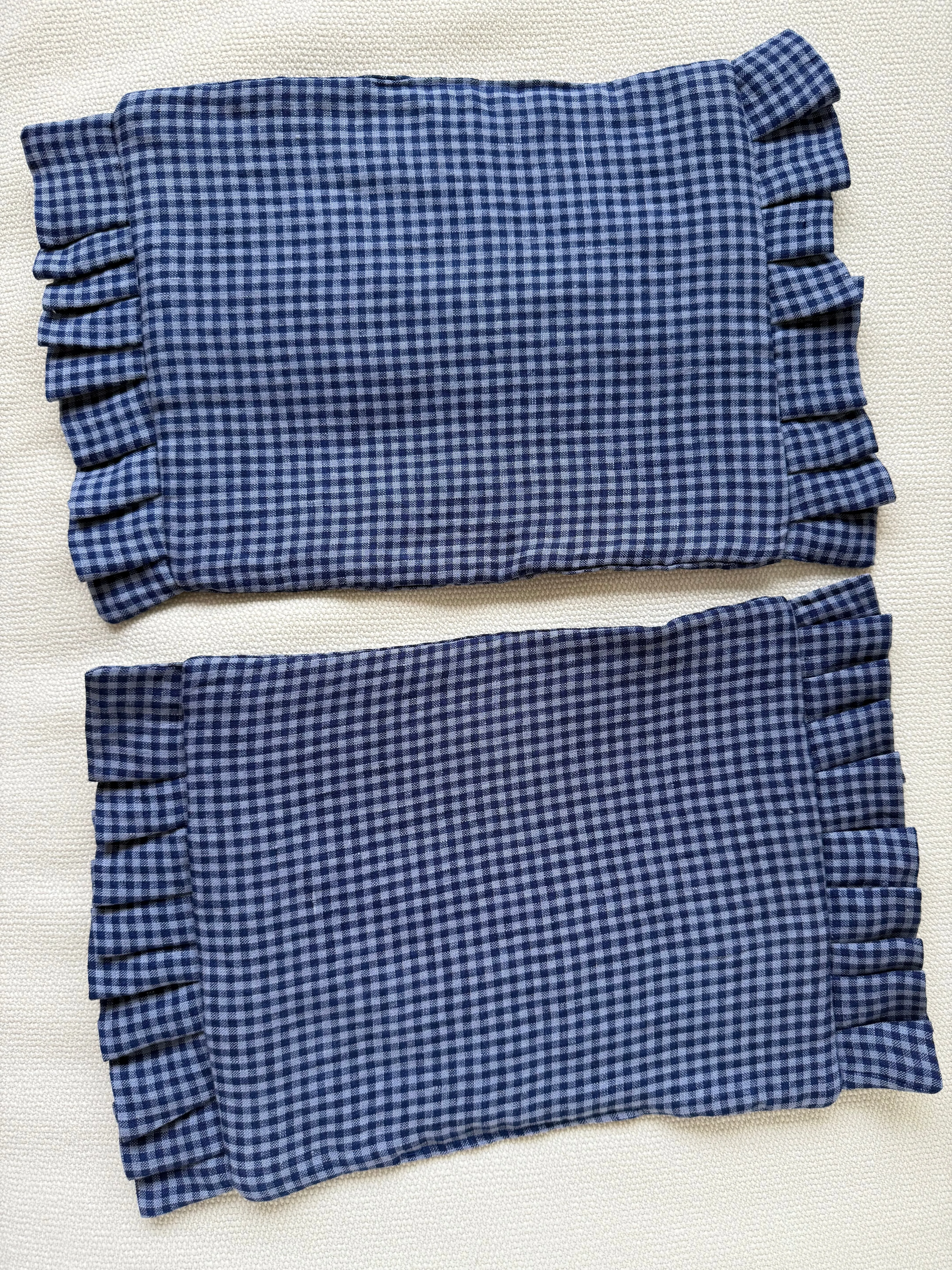 Quilted Placemats in Blue Gingham (set of 2)