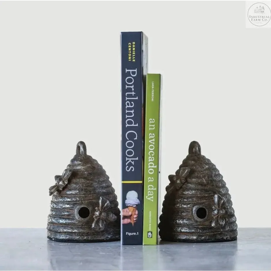 Rustic Beehive Book Ends