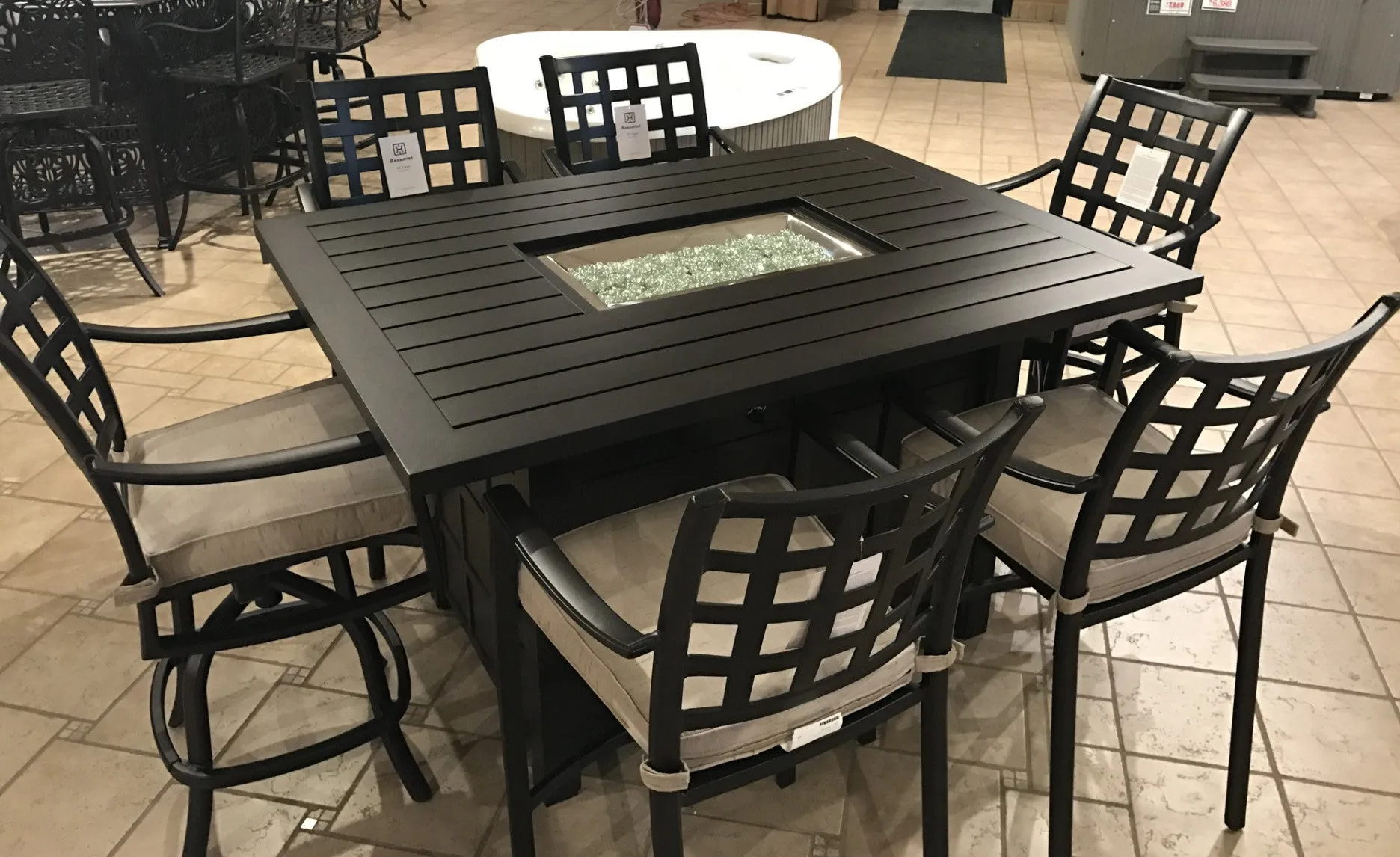 Stratford Fire Pit High Dining Set