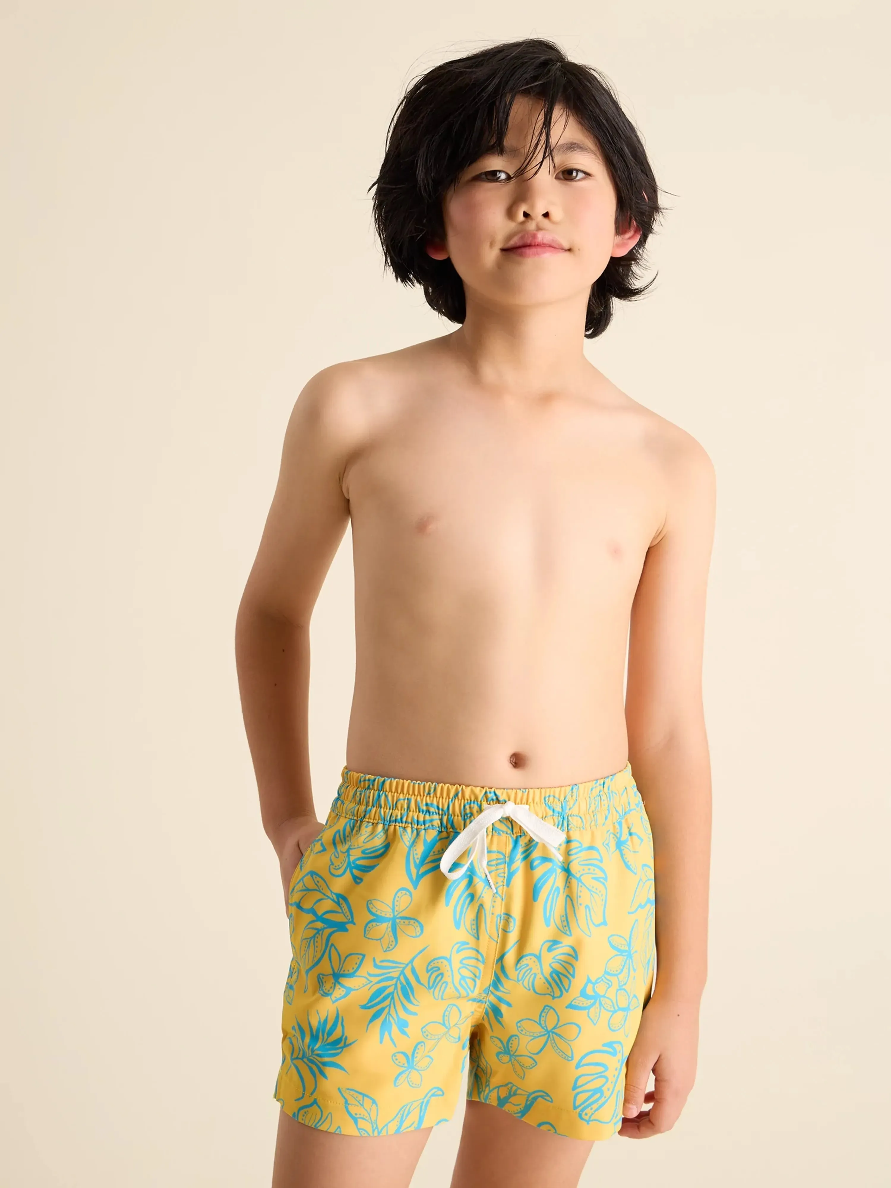 The Floral Explorers (Boys Lined Classic Swim Trunk- Shorter)