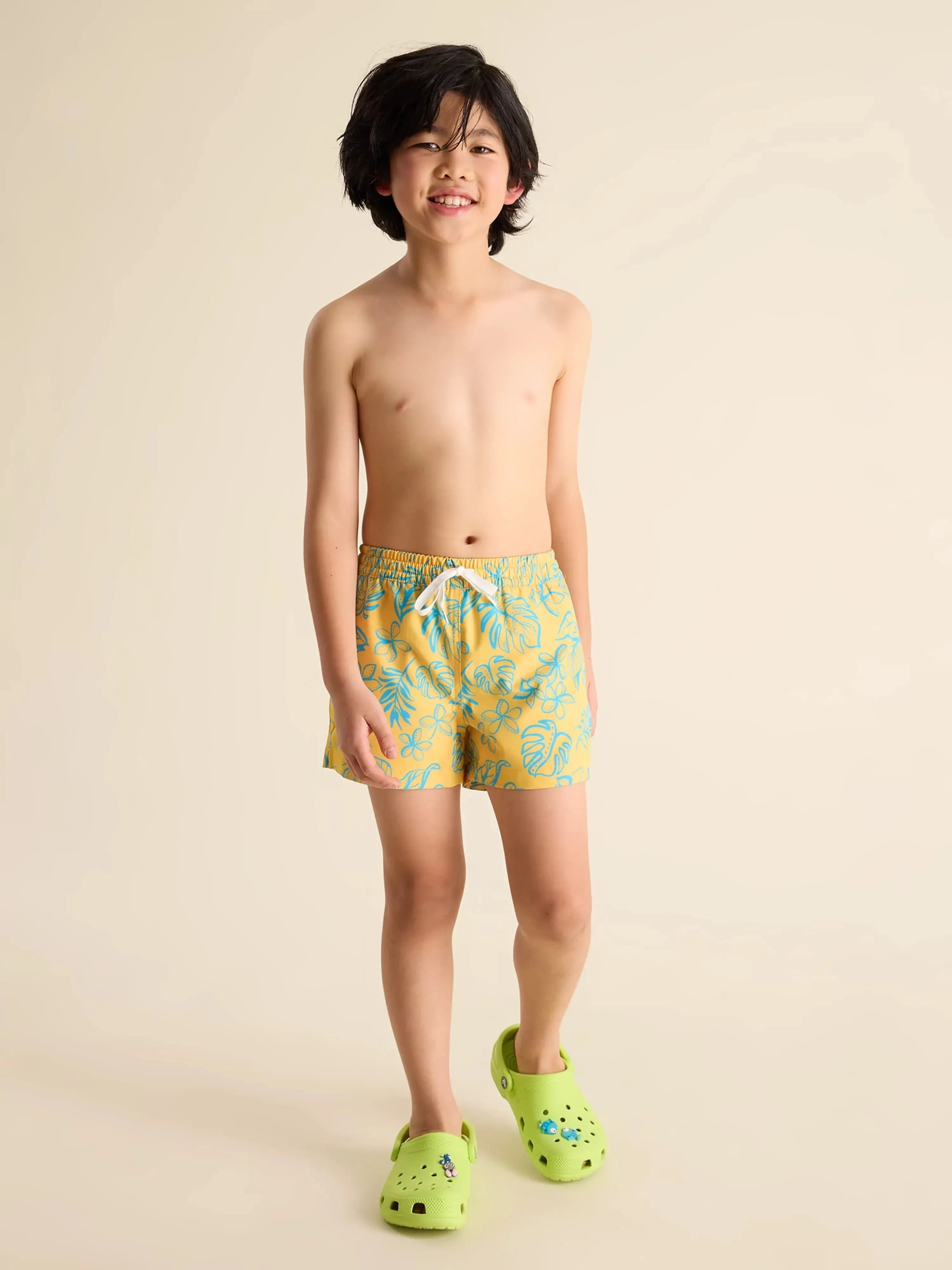The Floral Explorers (Boys Lined Classic Swim Trunk- Shorter)
