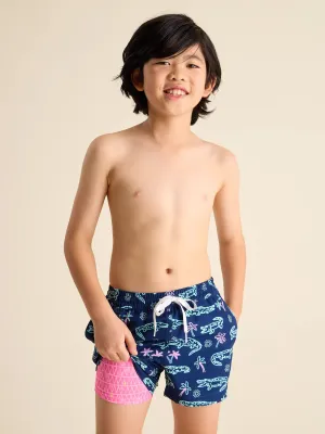 The Neon Glades (Boys Lined Classic Swim Trunk- Shorter)