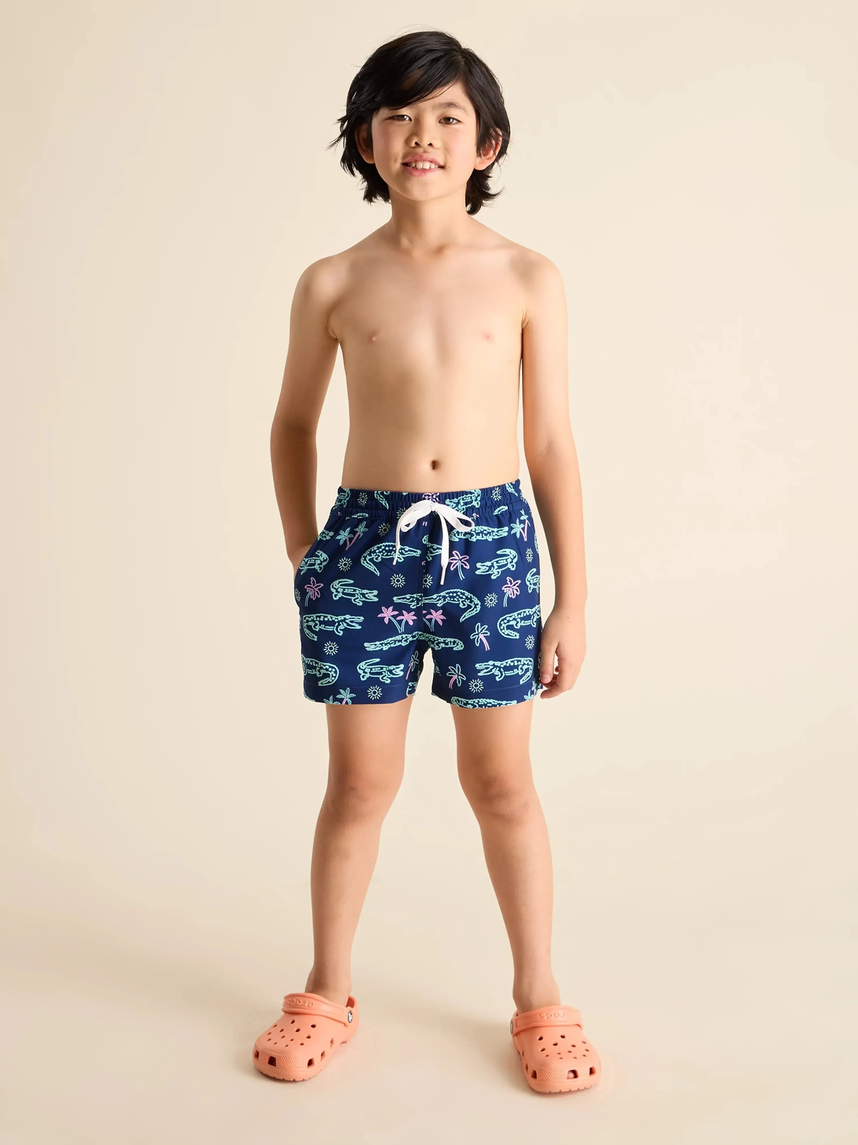 The Neon Glades (Boys Lined Classic Swim Trunk- Shorter)