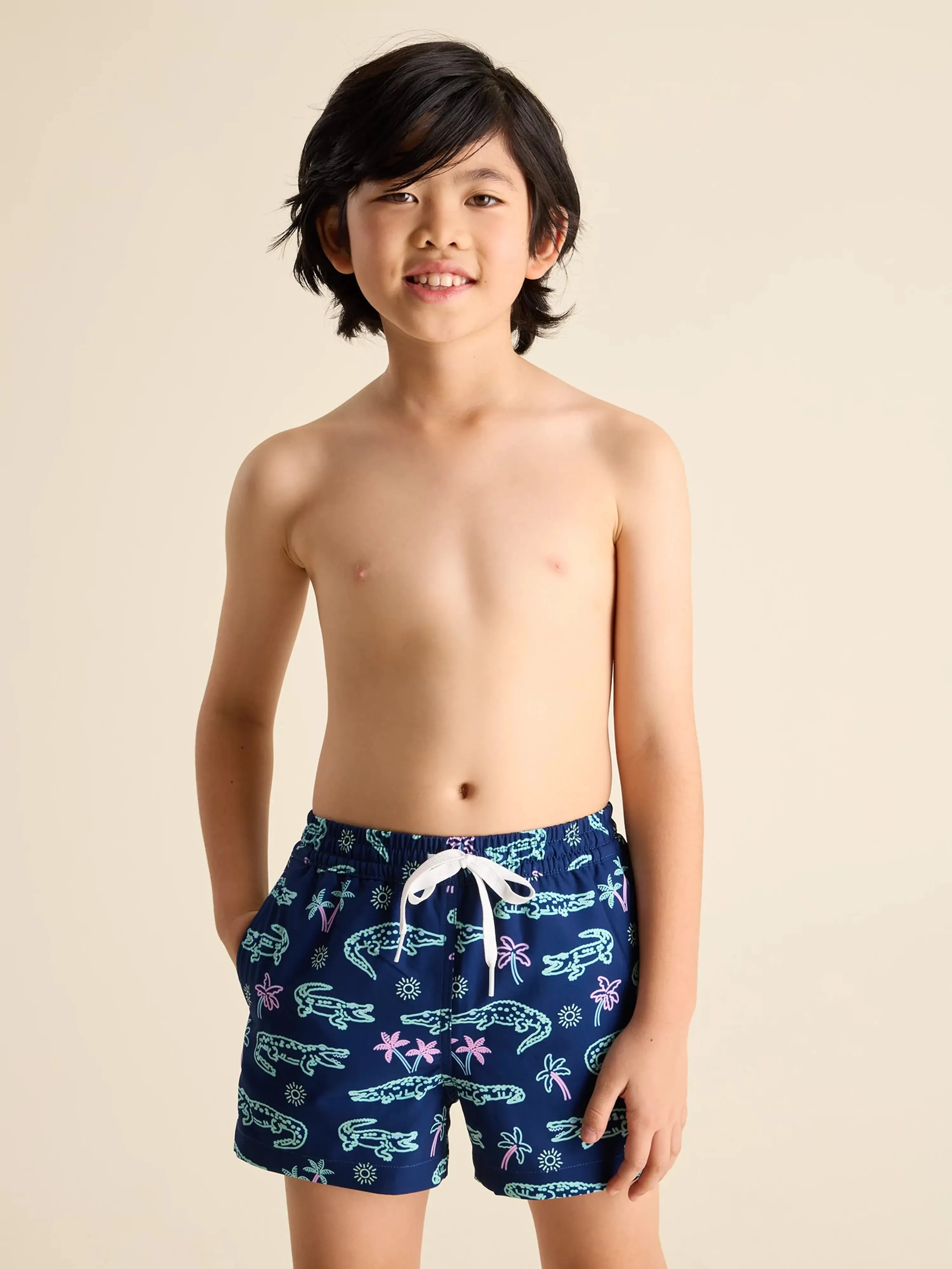 The Neon Glades (Boys Lined Classic Swim Trunk- Shorter)
